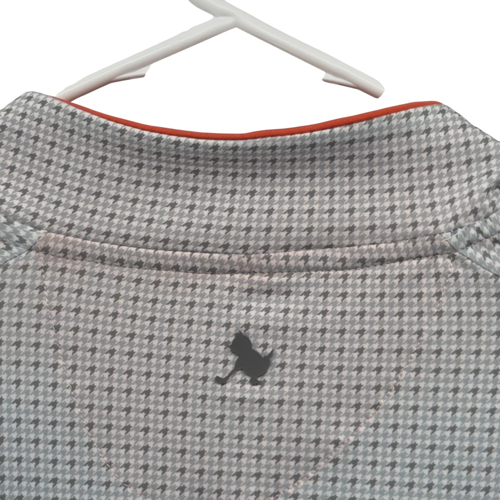 Birdie Bound XL Quarter Zip Pullover Grey Houndstooth Golf Performance Shirt - Picture 5 of 6